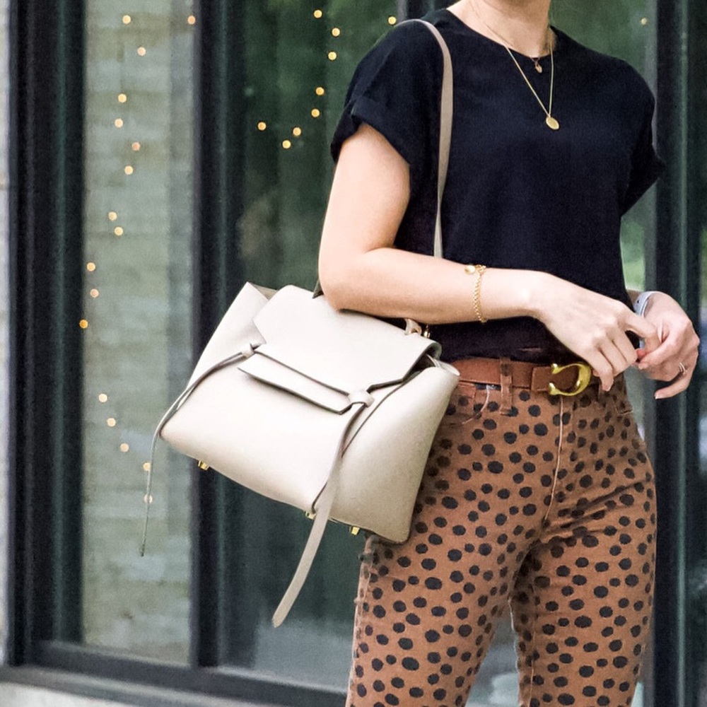 Celine Mini Belt Bag in Grained Calfskin, “Light Taupe” color